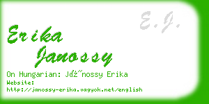 erika janossy business card